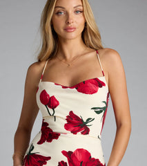 A stunning pick for an engagement photoshoot outfit or autumn wedding guest dress, this fall formal dress showcases the Rowyn Floral Lace-Up Mermaid Formal Dress in ivory with a graceful silhouette that captures the moment.