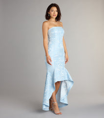 Style your seasonal looks with the Luna Floral High Low Mermaid Formal Dress, a trend-right, fall dress designed for any plan on your calendar with new and unqiue details.