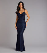 Bailey Glitter Low Back Mermaid Formal Dress