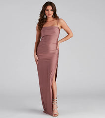 The Ella Cowl Neck Satin Dress is your new go-to mauve dress—effortless, versatile, and made to update your fall style in seconds.