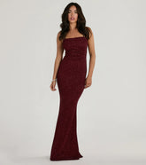 Steal the spotlight in the Wendy Sleeveless Mermaid Glitter Formal Dress in wine, a fiery pick from the red homecoming dresses collection designed for bold entrances.