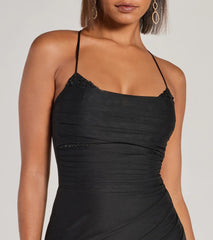 Feel instantly put-together in the Hadlee Sweetheart Halter Mermaid Mesh Formal Dress in black, a stylish wedding guest dress designed for confident style and all-out celebration.