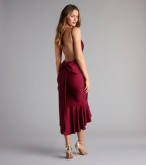 The Back For More Ruffle Bow Midi Dress is your new go-to Windsor dress—effortless, versatile, and made to update your fall style in seconds.