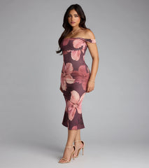 The Love in Bloom Floral Off-Shoulder Dress is your new go-to mauve dress—effortless, versatile, and made to update your fall style in seconds.