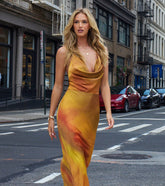 The Sunset Glow Satin Midi Dress is your new go-to Windsor dress—effortless, versatile, and made to update your fall style in seconds.