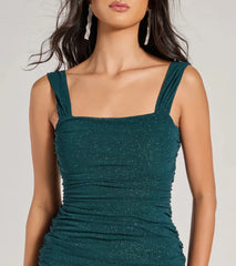 Celebrate in style with the Impeccable Shine Open Back Glitter Mini Dress, a hunter green holiday dresses standout that brings bold, festive flair and a party-ready look.