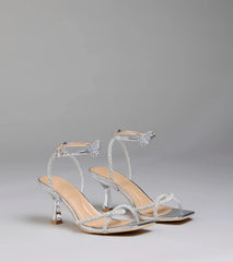 Style made simple with the Fab Icon Butterfly Rhinestone Stiletto Heels in silver, trendy women’s shoes that take your outfit from basic to bold in one step.