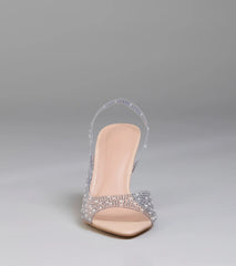 Turn heads in the Clear Goals Rhinestone Pearl Slingback Pumps, clear heels showcasing a fresh trend or stylish detail made to elevate your full Windsor fit.