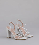 Style made simple with the Flirt Mode Activated Strappy Block Heels in white, trendy women’s shoes that take your outfit from basic to bold in one step.
