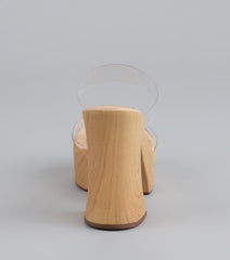 Style made simple with the Walk Tall Clear Strap Platform Block Heels, trendy women’s shoes that take your outfit from basic to bold in one step.