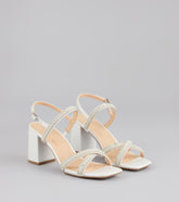 Style made simple with the Shine All Night Pearl Rhinestone Block Heels, trendy women’s shoes that take your outfit from basic to bold in one step.