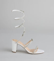 Style made simple with the Put A Bow On It Rhinestone Bow Spiral Heels in white, trendy women’s shoes that take your outfit from basic to bold in one step.