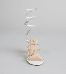 Style made simple with the Put A Bow On It Rhinestone Bow Spiral Heels in white, trendy women’s shoes that take your outfit from basic to bold in one step.