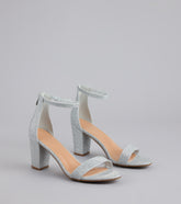 Style made simple with the Cue The Compliments Glitter Block Heels, trendy women’s shoes that take your outfit from basic to bold in one step.