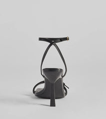 Elevate warm-weather looks with Buckled Up Stiletto Heels in black, a pair of trendy sandals bringing chic, modern flair to every step.