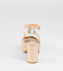 Get inspired with the Special Surprise Criss Cross Platform Block Heels, a feed-worthy gold piece that’s part of Windsor's updated and curated women’s clothing edit packed with must-have fall outfit ideas.