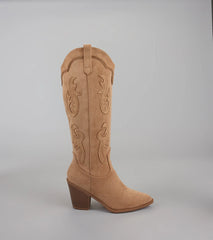 Style made simple with the Boot Scootin’ & Vibin’ Cowboy Boots in camel brown, trendy women’s shoes that take your outfit from basic to bold in one step.