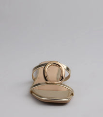 Style made simple with the Chic And Sleek Square Strappy Flat Sandals in gold, trendy women’s shoes that take your outfit from basic to bold in one step.