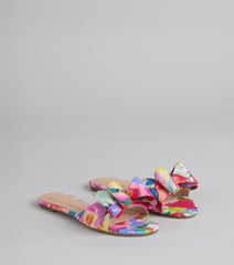 Style made simple with the Bow And Tell Floral Slide Sandals, trendy women’s shoes that take your outfit from basic to bold in one step.
