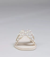 Style made simple with the Pop Of Luxe Sparkle Faux Pearl Rhinestone Sandals in ivory, trendy women’s shoes that take your outfit from basic to bold in one step.