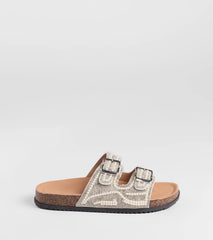 Get inspired with the Pretty Glam Rhinestone Pearl Buckle Slide Sandals, a feed-worthy white piece that’s part of Windsor's updated and curated women’s clothing edit packed with must-have fall outfit ideas.