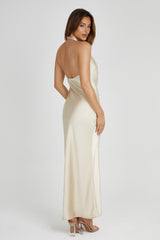 Laura Halter Satin Gown - Gold