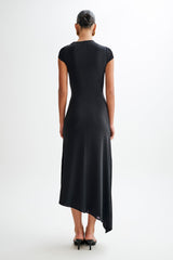 Ilaria Slinky Maxi Dress With Cut Out - Black