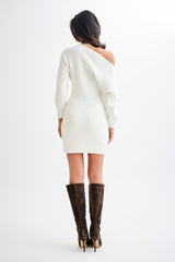 Rafferty Boat Neck Knit Mini Dress - Ivory