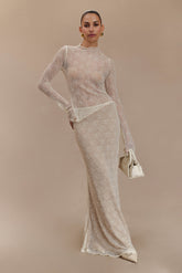 Robyn Sheer Lace Maxi Skirt - Ivory