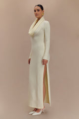 Alessandra Reversible Knit Maxi Dress - Ivory Marle