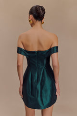 Diana Off Shoulders Mini Dress - Deep Emerald