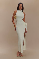 Stephanie Cut Out Knit Maxi Dress - Ivory