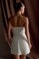 Lorrie Tweed Corset Mini Dress - White