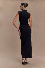 Elliot High Neck Sleeveless Maxi Dress - Black