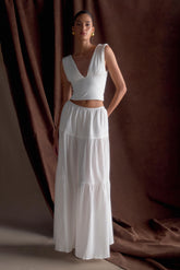 Jacinda Cotton Maxi Skirt - White