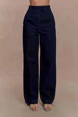 Rayne Wide Leg Denim Jeans - Indigo Blue