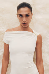 Kinsley Slinky Maxi Dress With Hardware - Ivory