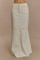 Loretta Denim Maxi Skirt - Ecru