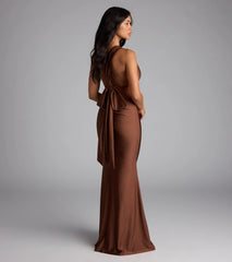 Own the spotlight in the Lucena Convertible Mermaid Formal Dress, a brown formal dress crafted to deliver luxe style for autumn weddings, Military Balls, or any special event.