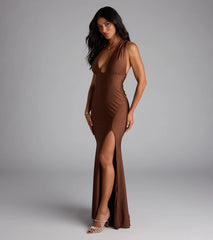 A stunning pick for an engagement photoshoot outfit or autumn wedding guest dress, this fall formal dress showcases the Lucena Convertible Mermaid Formal Dress in brown with a graceful silhouette that captures the moment.