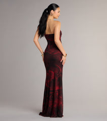 Celebrate in style with the Renata Strapless Abstract Mermaid Formal Dress, a holiday dresses standout that brings bold, festive flair and a party-ready look.