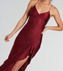 Whether it's the color or silhouette of the Lainey Ruffled High Slit Long Formal Dress, this burgundy bridesmaid dress is a gorgeous pick for a maid-of-honor or to create a bridal party look ready to celebrate!