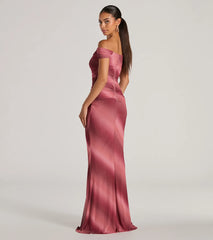 Feel instantly put-together in the Abbie Off-The-Shoulder Mermaid Ombre Formal Dress in mauve, a stylish wedding guest dress designed for confident style and all-out celebration.