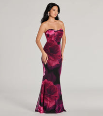 Whether it's the color or silhouette of the Julianna Floral Mesh Strapless Mermaid Dress, this magenta bridesmaid dress is a gorgeous pick for a maid-of-honor or to create a bridal party look ready to celebrate!