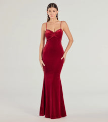 Celebrate in style with the Katie Open Back Mermaid Velvet Formal Dress, a red holiday dresses standout that brings bold, festive flair and a party-ready look.