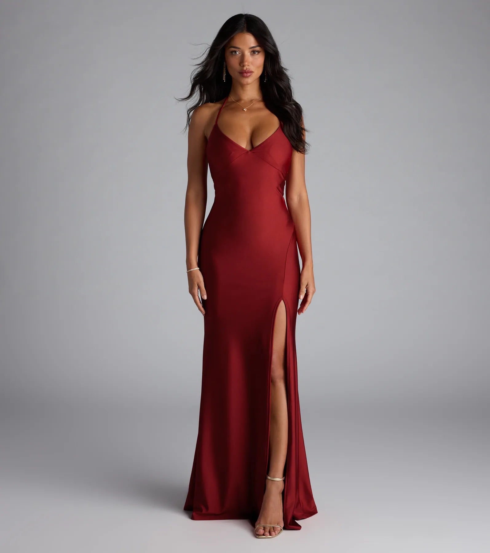 The Becky V-Neck Tie-Back Slit Mermaid Dress is your new go-to rust dress—effortless, versatile, and made to update your fall style in seconds.