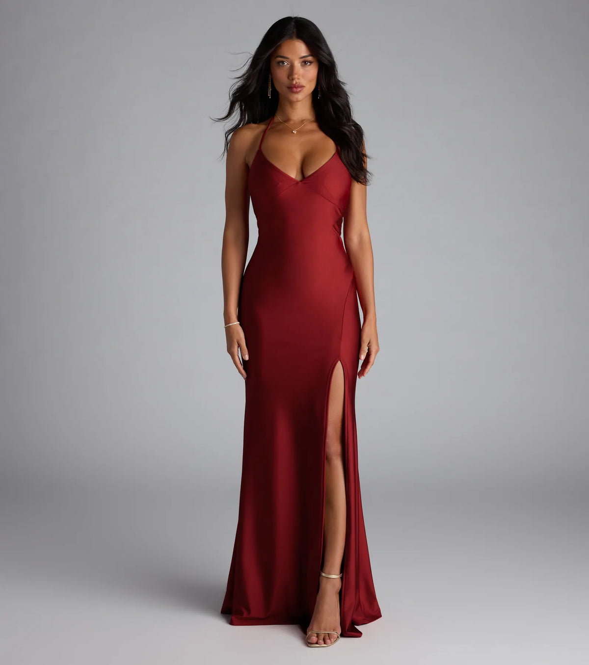 The Becky V-Neck Tie-Back Slit Mermaid Dress is your new go-to rust dress—effortless, versatile, and made to update your fall style in seconds.