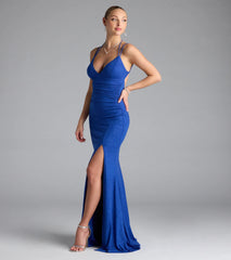 The Ariadna Strappy Open Back Slit Glitter Formal Dress is your new go-to royal blue dress—effortless, versatile, and made to update your fall style in seconds.
