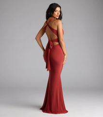 Own the spotlight in the Juliane Strappy Back Mermaid Formal Dress, a rust formal dress crafted to deliver luxe style for autumn weddings, Military Balls, or any special event.