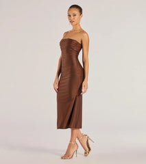 The Keep Knit It Sleek Midi Dress in brown features a flattering fit and mid-calf hem, redefining effortless midi dresses for any occasion.